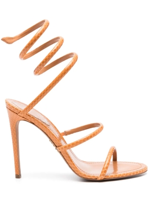 René Caovilla 110mm leather sandals - Orange
