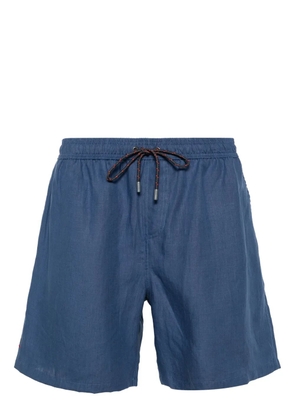 Sease drawstring-waist hemp shorts - Blue