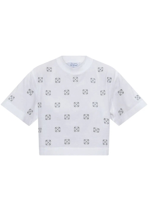 Off-White monogram-embroidered cropped t-shirt