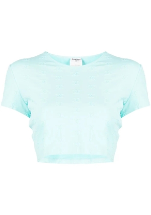 CHANEL Pre-Owned 1997 CC cropped T-shirt - Blue