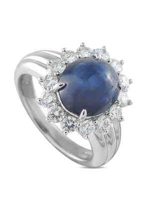 LB Exclusive platinum diamond and sapphire ring - Silver