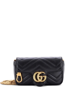 Gucci Pre-Owned GG Marmont Flap Bag Matelasse Leather Super Mini crossbody bag - Black