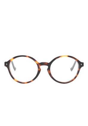 Very French Gangsters star-detail round-frame glasses - Brown