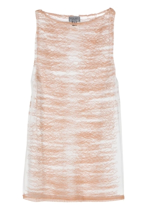 Versace Pre-Owned 2000s embroidered mesh tank top - Pink