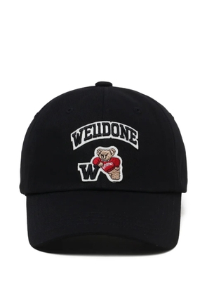 We11done bear-embroidered baseball cap - Black