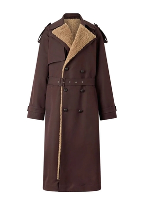 Roberto Cavalli double-breasted shearling-lined trench coat - Brown