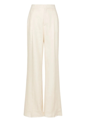 Tagliatore pleat-detail linen trousers - Neutrals