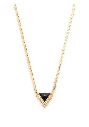 Christian Dior Pre-Owned 1990s rhinestone-embellished chain necklace - Gold