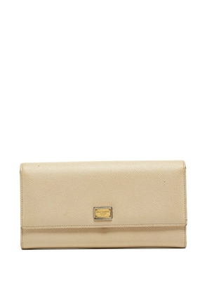 Dolce & Gabbana Pre-Owned logo-plaque clutch bag - Neutrals