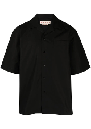 Marni slogan-print cotton shirt - Black