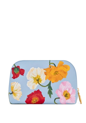 Oscar de la Renta medium poppy-printed makeup bag - Blue