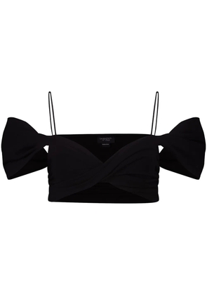Giambattista Valli twisted off-shoulder bandeau top - Black