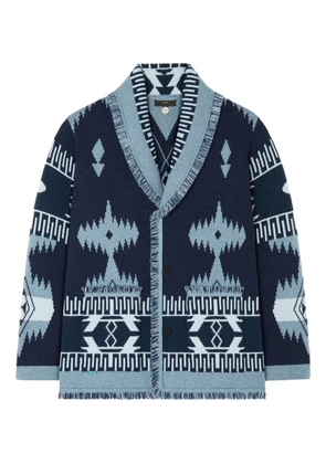 Alanui Icon jacquard fringed cardigan - Blue