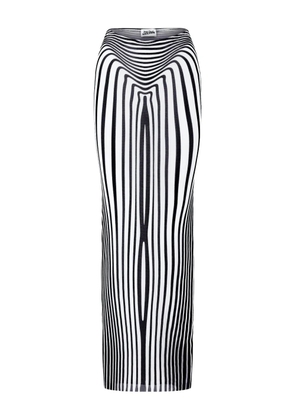 Jean Paul Gaultier morphing-stripes skirt - Neutrals
