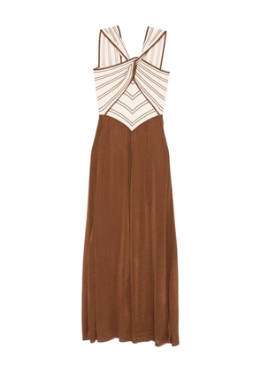 ZIMMERMANN cross-front striped dress - Brown