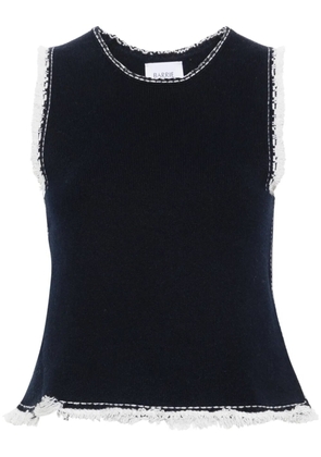 Barrie frayed-detailing knitted top - Blue