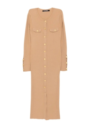 Karl Lagerfeld ribbed-knit maxi dress - Brown
