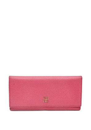 Carolina Herrera Vintage tri-fold leather wallet - Pink