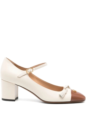 Valentino Garavani 60mm tassel-detail block-heel pumps - Neutrals
