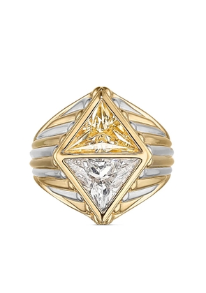Anabela Chan 18kt yellow and white gold diamond signet ring - Silver