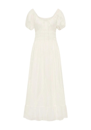 Faithfull the Brand Sunniva puffed-sleeve midi dress - White