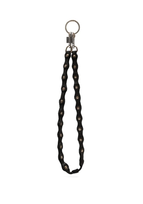 Guidi stud-embellished leather keychain - Black
