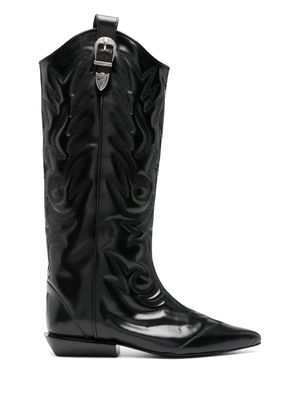 Toga Pulla leather cowboy boots - Black