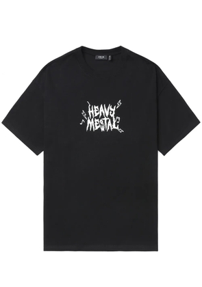 FIVE CM text-print cotton T-shirt - Black