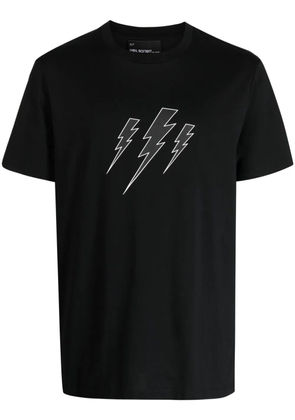 Neil Barrett Thunderbolt-print cotton T-shirt - Black