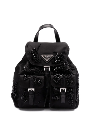 Prada enamel triangle-logo backpack - Black
