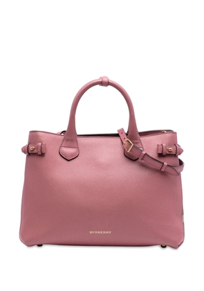 Burberry Pre-Owned 2000-2017 Medium Leather and House Check Banner satchel - Pink