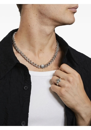 Emanuele Bicocchi Logo cross ring - Silver