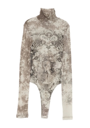 Jean Paul Gaultier Médaillon-print bodysuit - Grey
