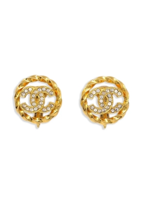 CHANEL Pre-Owned 1990-2000s CC button clip-on earrings - Gold