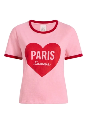 Cinq A Sept heart-print cotton T-shirt - Pink