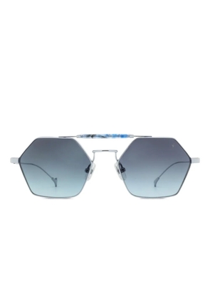 Eyepetizer Havana geometric titanium sunglasses - Silver