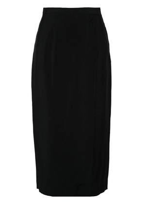 Gentry Portofino textured wrap midi skirt - Black