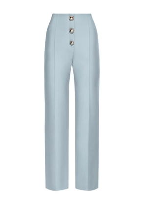 Oscar de la Renta embellished-button trousers - Blue