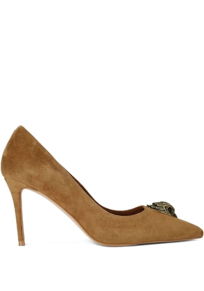 Kurt Geiger London 85mm Belgravia Eagle Court pointed heeld pumps - Brown