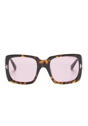 TOM FORD Eyewear tortoiseshell-effect square-frame sunglasses - Brown