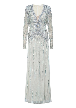 Rachel Gilbert Rosa crystal-embellished gown - Silver