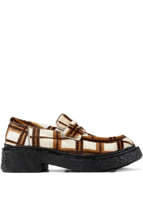 CamperLab Vamonos checked-pattern loafers - White