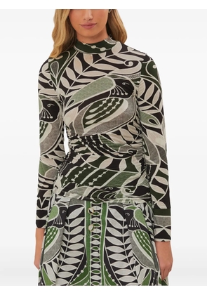 FARM Rio Black Lace Nature Jersey high-neck top