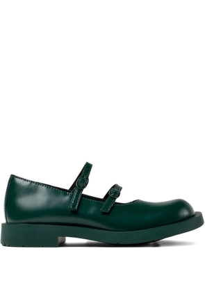 CamperLab 1978 double-buckle leather flat pumps - Green