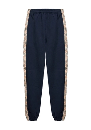 Burberry check-trim track pants - Blue