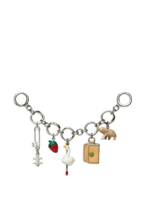Tory Burch multi-charm keyring - Silver