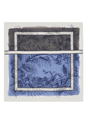 Ferragamo floral-print silk scarf - Blue
