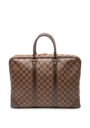 Louis Vuitton Pre-Owned 2014 Damier Ebene Porte Documents Voyage PM business bag - Brown