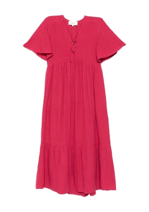 Ba&Sh lace-up details midi dress - Pink