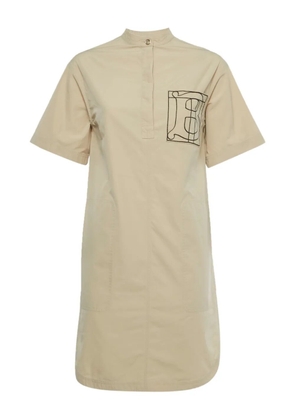 Burberry Pre-Owned monogram embroidered mini dress - Neutrals